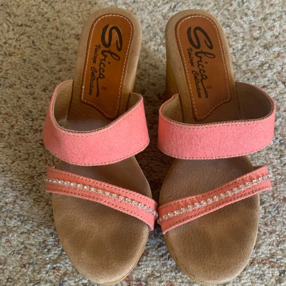 Sbicca wedge sandals, pink
